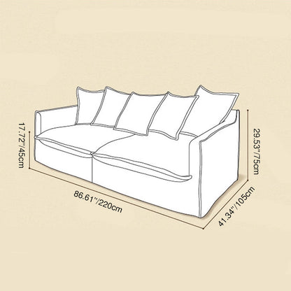Moonlight White Linen Birch Wood Sofa - French Pure Soft-Touch Lounge Sofa With 3/4 Seater For Living Room
