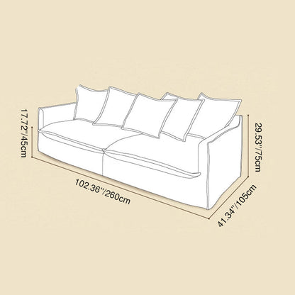 Moonlight White Linen Birch Wood Sofa - French Pure Soft-Touch Lounge Sofa With 3/4 Seater For Living Room