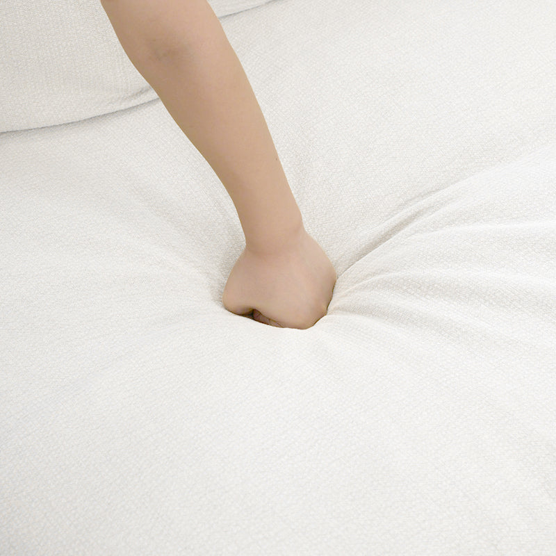 Moonlight White Linen Birch Wood Sofa - French Pure Soft-Touch Lounge Sofa With 3/4 Seater For Living Room