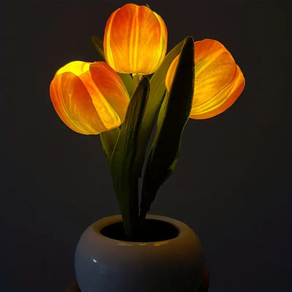 BulbBoss-Tulip Night Light Simulated Flower Bouquet Decorative Ambient LED Table Lamp