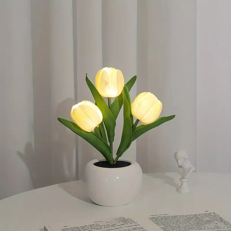 BulbBoss-Tulip Night Light Simulated Flower Bouquet Decorative Ambient LED Table Lamp