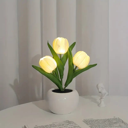 BulbBoss-Tulip Night Light Simulated Flower Bouquet Decorative Ambient LED Table Lamp