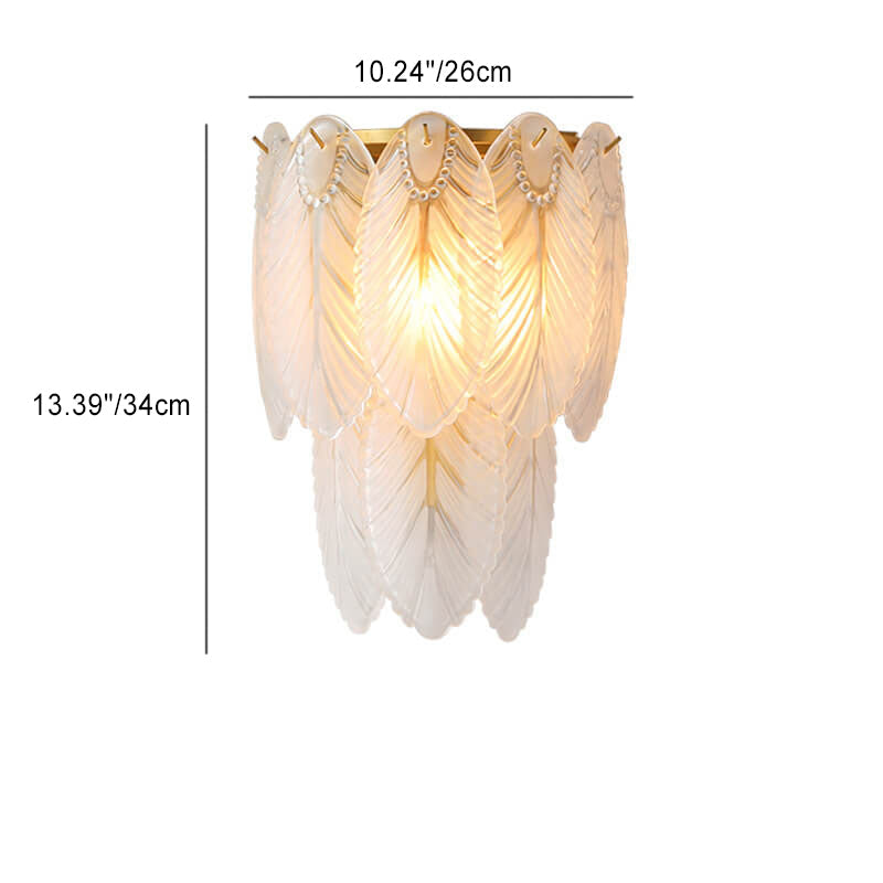 European Light Luxury Feather Iron Glass 2/3-Light Wall Sconce Lamp