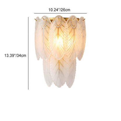 European Light Luxury Feather Iron Glass 2/3-Light Wall Sconce Lamp