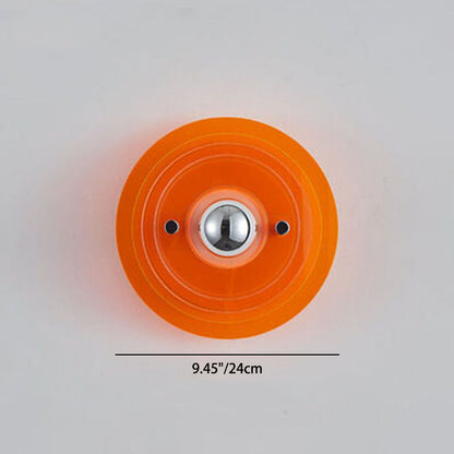Modern Stained Round Light Shadow Acrylic 1-Light Wall Sconce Lamp