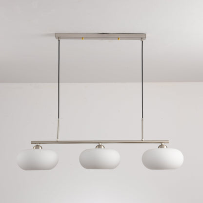 Light Luxury Persimmon Milk White Glass 3-Light Island Light Chandelier