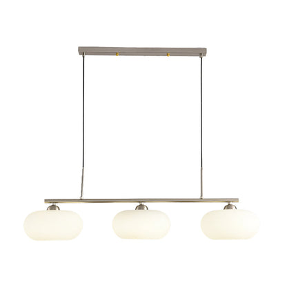 Light Luxury Persimmon Milk White Glass 3-Light Island Light Chandelier
