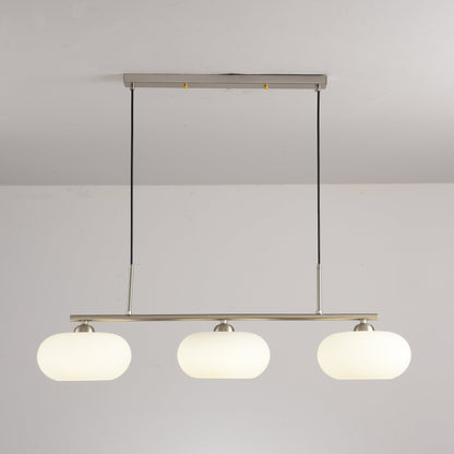 Light Luxury Persimmon Milk White Glass 3-Light Island Light Chandelier