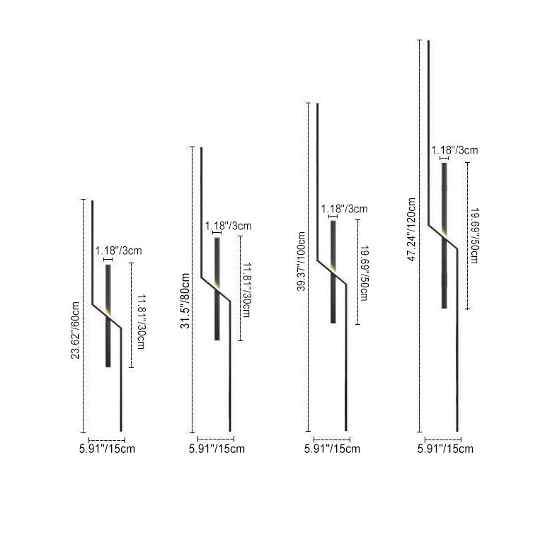 Modern Minimalist Geometry Lines Aluminum LED Wall Sconce Lamp