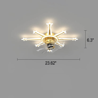 Childlike Creative Meteor Design LED Flush Mount Ceiling Fan Light