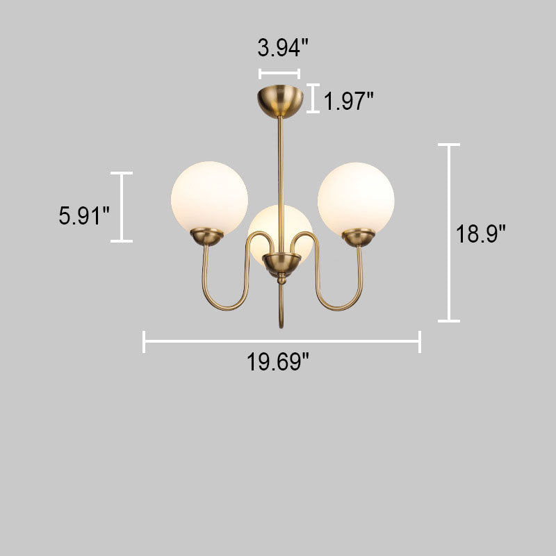 Modern Minimalist Vintage Round Ball 3/5/6/8-Light Island Light Chandelier