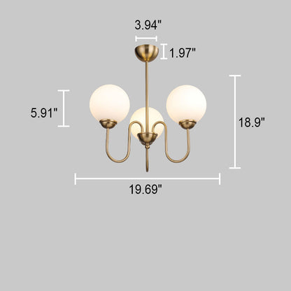Modern Minimalist Vintage Round Ball 3/5/6/8-Light Island Light Chandelier