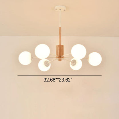 Nordic Creative Log Magic Bean Glass 6/8/12/18 Light Chandelier