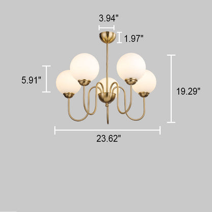 Modern Minimalist Vintage Round Ball 3/5/6/8-Light Island Light Chandelier