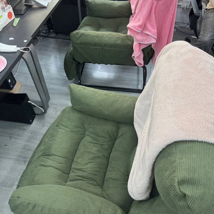 Modern Simplicity Corduroy Cotton Sponge Iron Carbon Steel Square Recliner Footrest Adjustable For Bedroom