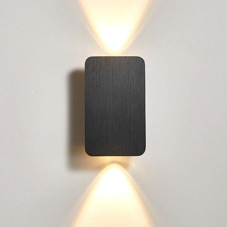 Nordic Minimalist Aluminum Rectangular Flat Panel 2-Light LED Wall Sconce Lamp