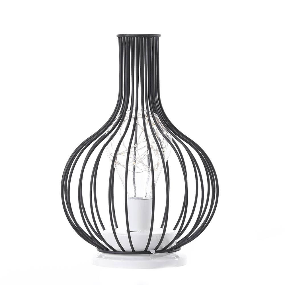 Retro Wrought Iron Wine Bottle Night Light Table Lamp