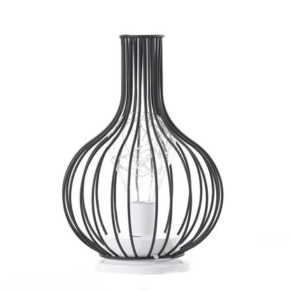 Retro Wrought Iron Wine Bottle Night Light Table Lamp