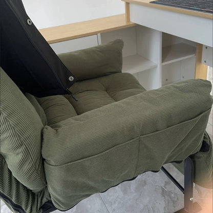 Modern Simplicity Corduroy Cotton Sponge Iron Carbon Steel Square Recliner Footrest Adjustable For Bedroom