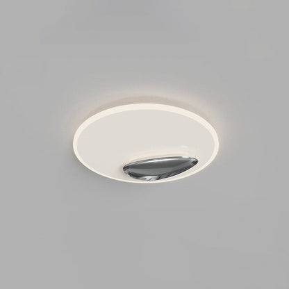 Modern Minimalist Round Square Cobblestone Iron Acrylic Resin LED Flush Mount Ceiling Light For Bedroom