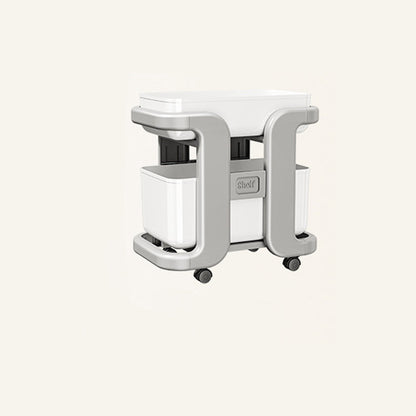 Modern Minimalist Rectangular Movable PP End Table 2-Tier For Bedroom