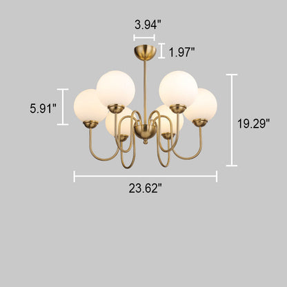 Modern Minimalist Vintage Round Ball 3/5/6/8-Light Island Light Chandelier