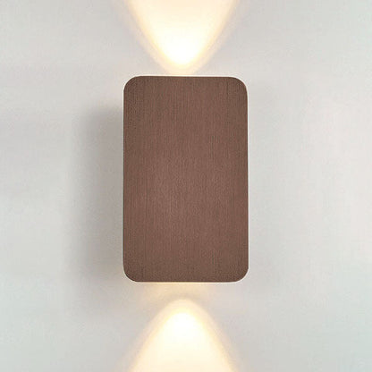 Nordic Minimalist Aluminum Rectangular Flat Panel 2-Light LED Wall Sconce Lamp