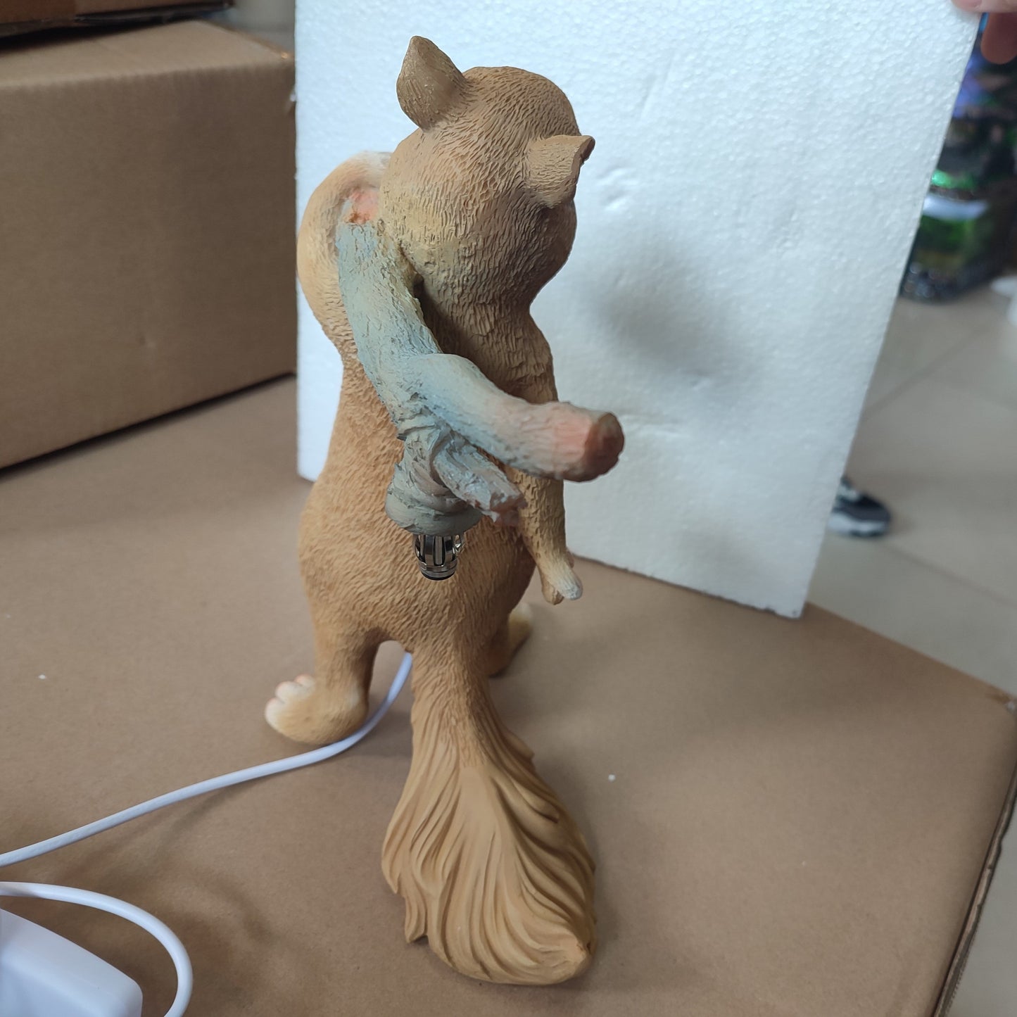 Nordic Creative Resin Squirrel Moon Glass 1-Light Table Lamp