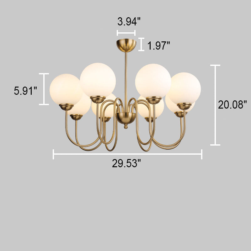 Modern Minimalist Vintage Round Ball 3/5/6/8-Light Island Light Chandelier