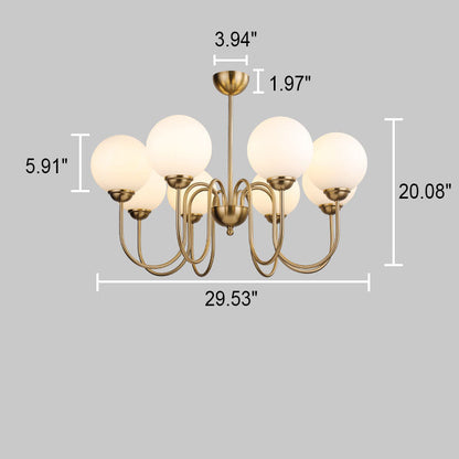 Modern Minimalist Vintage Round Ball 3/5/6/8-Light Island Light Chandelier