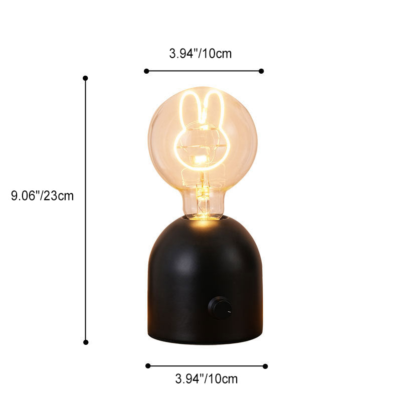 Modern Art Deco Round Glass Wood LED Table Lamp For Bedroom