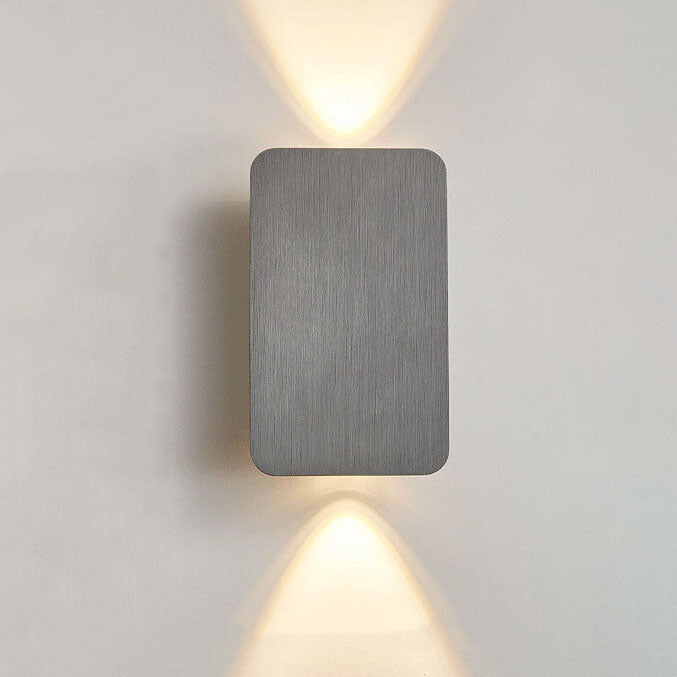 Nordic Minimalist Aluminum Rectangular Flat Panel 2-Light LED Wall Sconce Lamp