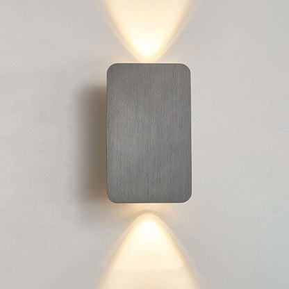 Nordic Minimalist Aluminum Rectangular Flat Panel 2-Light LED Wall Sconce Lamp
