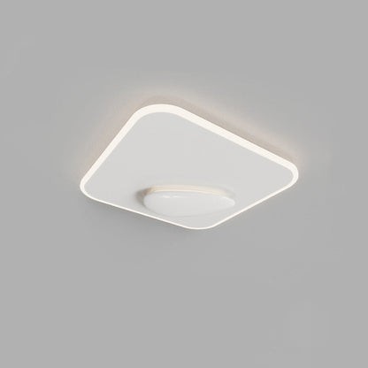Modern Minimalist Round Square Cobblestone Iron Acrylic Resin LED Flush Mount Ceiling Light For Bedroom
