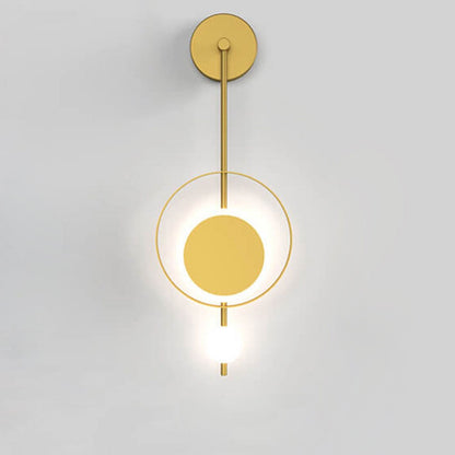 Modern Minimalist Iron Circle Straight Arm LED Light Wall Sconce Lamp