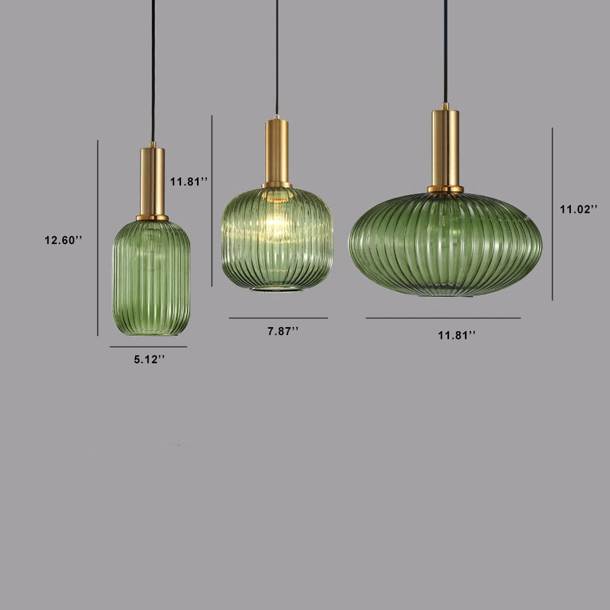 Minimalist Striped Glass Lantern 1-Light Pendant Light