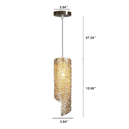 Modern Colorful  Aluminum Wire 1-Light Cylinder Spiral Pendant Light